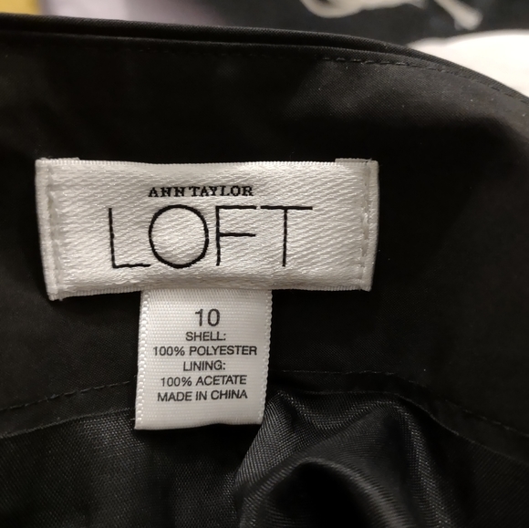 LOFT Black Taffeta Applique Skirt - Picture 5 of 5